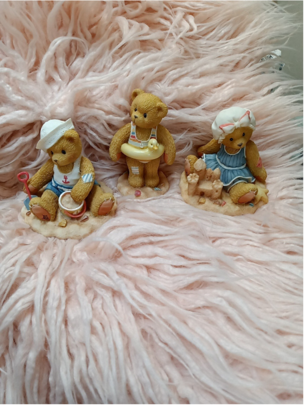 Cherished Teddies Gregg Sandy Jerry Set Of 3 Beach Themed 1996 Fun In Sand